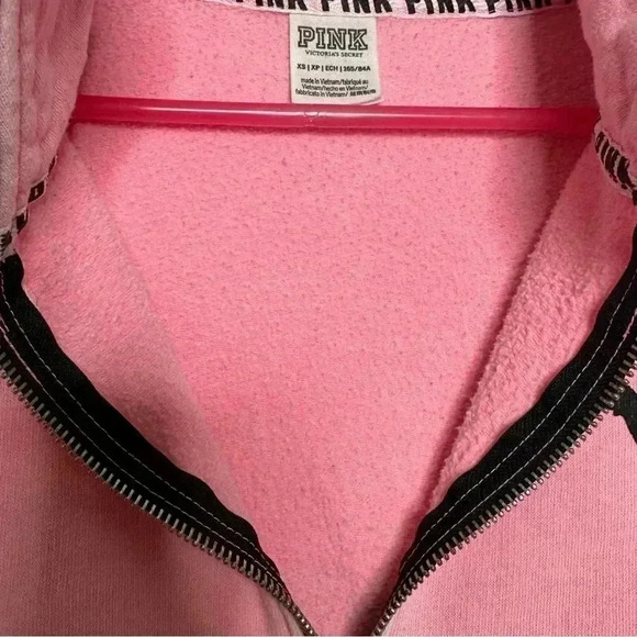 Victoria’s Secret PINK Sweatshirt Half Zip Pink &  Black Size Extra Small - Picture 10 of 16